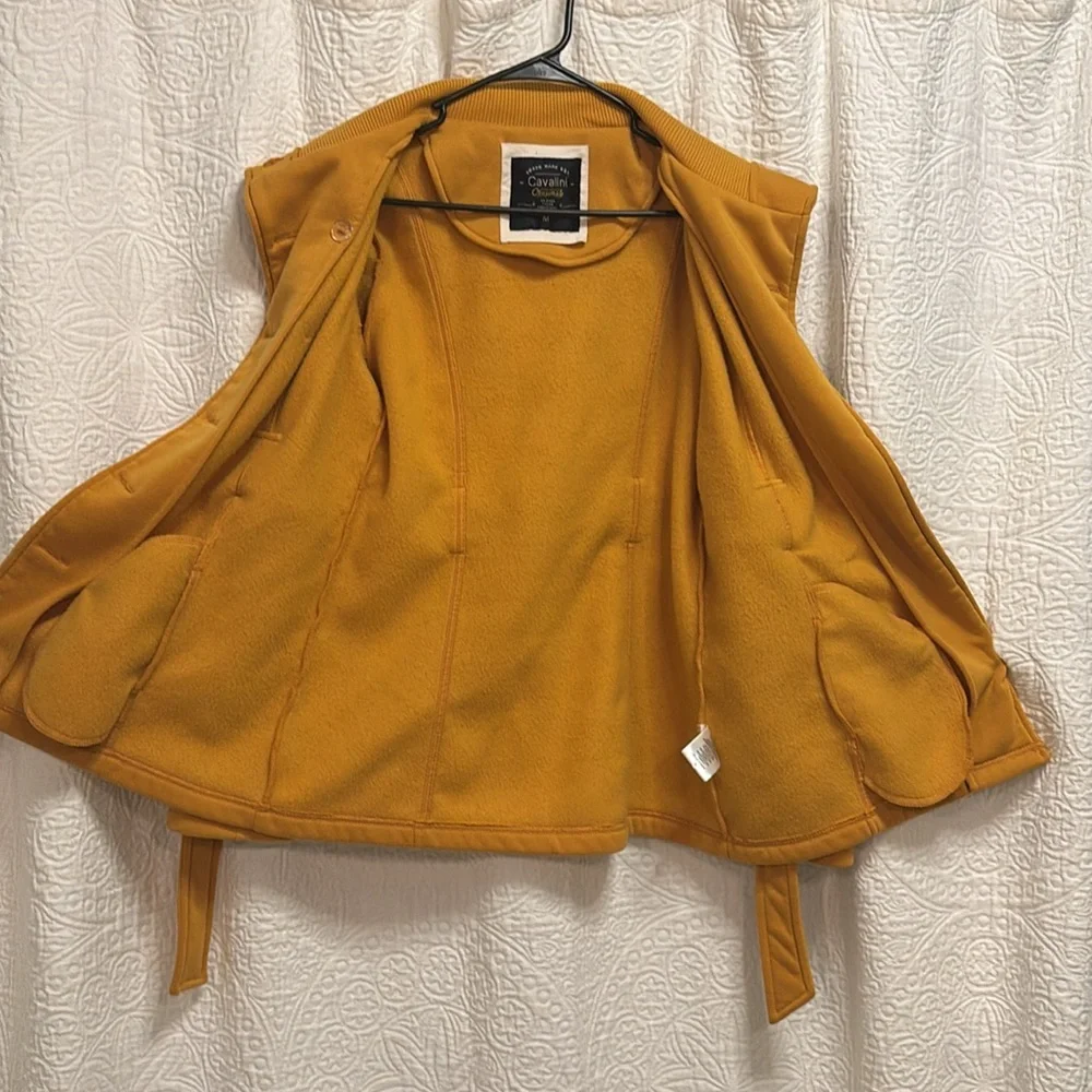 Cavalini Mustard Colored Pea Coat with Belt - Picture 4 of 10